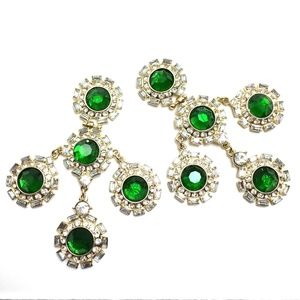 NWOT Green Rhinestone Earrings